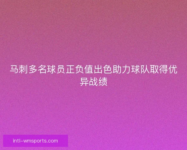 马刺多名球员正负值出色助力球队取得优异战绩