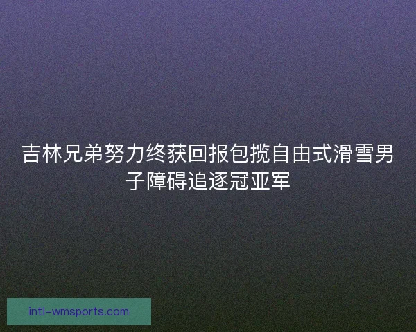 吉林兄弟努力终获回报包揽自由式滑雪男子障碍追逐冠亚军